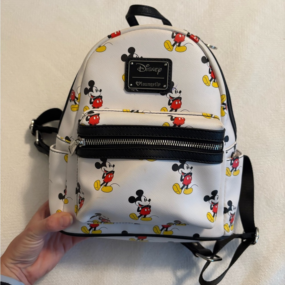 Loungefly Disney Mickey Mouse White and Black Backpack